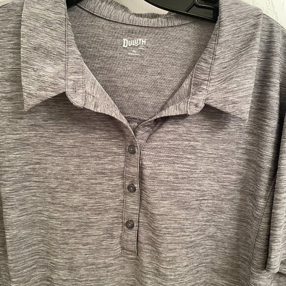 Duluth Trading Co. Top Women's Gray Armachillo Polo Short Sleeve Shirt size XL - Picture 4 of 5